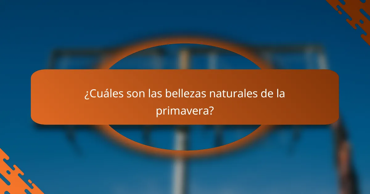 ¿Cuáles son las bellezas naturales de la primavera?